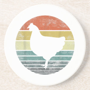 Chicken Lover Gifts Funny Farmer Retro Vintage Far Coaster