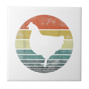 Chicken Lover Gifts Funny Farmer Retro Vintage Far Tile
