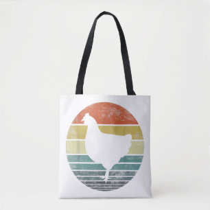 Chicken Lover Gifts Funny Farmer Retro Vintage Far Tote Bag