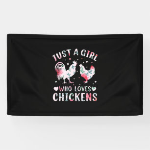 Chicken Lover Girl Who Loves Chickens Banner
