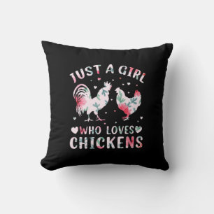 Chicken Lover Girl Who Loves Chickens Cushion