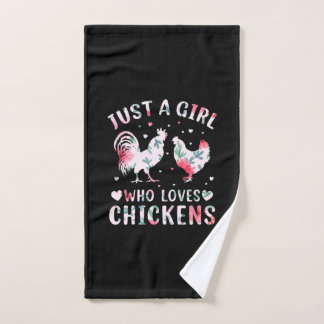 Chicken Lover | Girl Who Loves Chickens Hand Towel