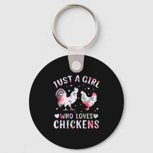 Chicken Lover Girl Who Loves Chickens Key Ring