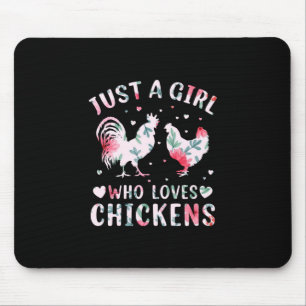 Chicken Lover Girl Who Loves Chickens Mouse Mat