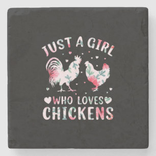 Chicken Lover   Girl Who Loves Chickens Stone Coaster