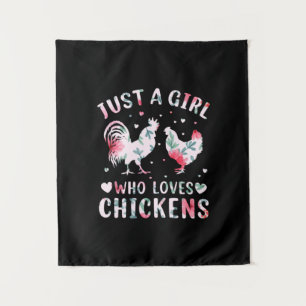 Chicken Lover Girl Who Loves Chickens Tapestry