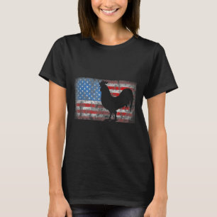 Chicken Lover Grunge American Flag Usa   T-Shirt