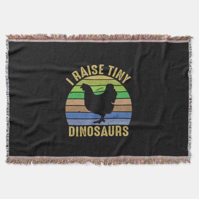 Chicken Lover | I Raise Tiny Dinosaurs Throw Blanket (Front)