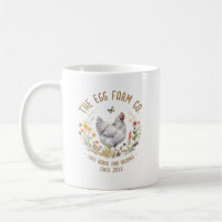 Chicken Lover Mug Watercolor Grey Hen Wildflower