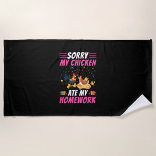 Chicken Lover   My Chicken Ate My Homework Beach Towel