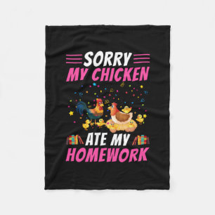 Chicken Lover   My Chicken Ate My Homework Fleece Blanket