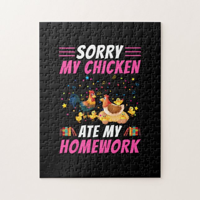 Chicken Lover | My Chicken Ate My Homework Jigsaw Puzzle (Vertical)