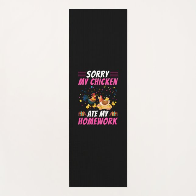Chicken Lover | My Chicken Ate My Homework Yoga Mat (Front)