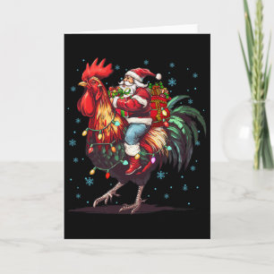 Chicken Lover Xmas Funny Santa Riding Chicken Chri Card