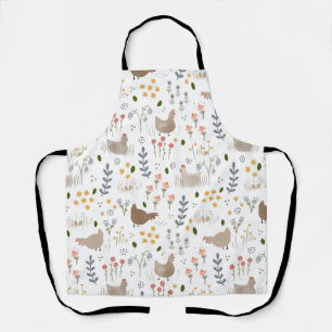 Chicken Lovers Farmyard Animal Pretty Floral Apron