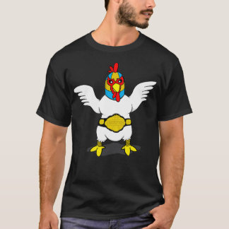 Chicken Luchador Mask Cartoon Fighting Wrestler T-Shirt