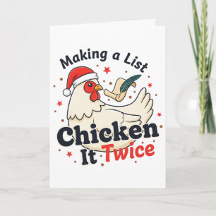 Chicken, Making A List Chicken It Twice (sy Hen Ho Card