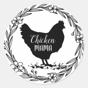 Chicken mama decorative wreath sticker