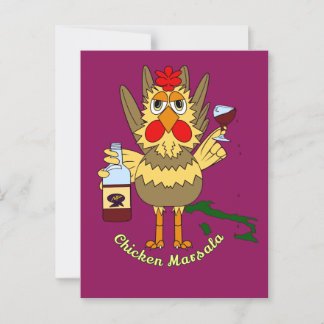 Chicken Marsala ~ Funny Chicken Postcard