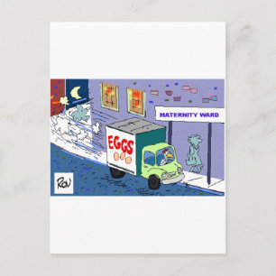 Chicken Maternity Ward Funny Cartoon Gifts & Tees Postcard