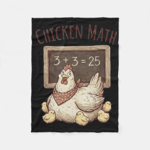 Chicken Math Funny Chalkboard Equation Hen Ckyard Fleece Blanket