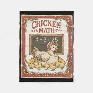 Chicken Math Funny Chalkboard Equation Hen Ckyard Fleece Blanket