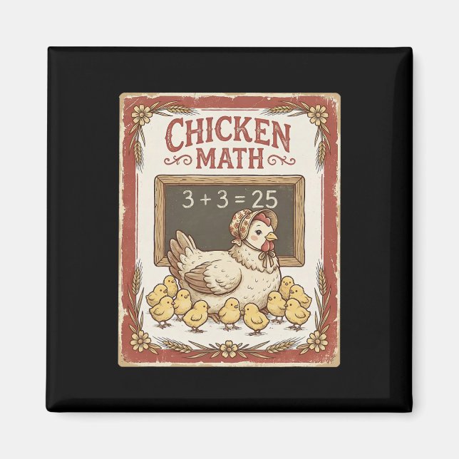 Chicken Math Funny Chalkboard Equation Hen Ckyard  Magnet (Front)
