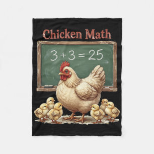 Chicken Math Funny Hen Chalkboard Equation Ckyard Fleece Blanket