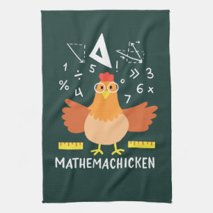 Chicken Math Gag Funny Mathemachicken Teacher Tea Towel