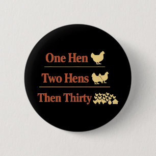 Chicken Math Too Many Chickens Ckyard Poultry Humo 6 Cm Round Badge