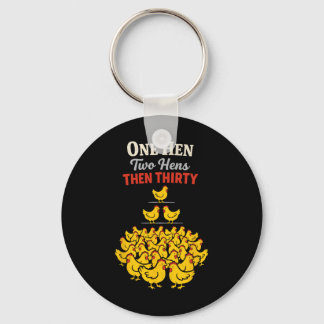 Chicken Math Too Many Chickens Ckyard Poultry Humo Key Ring