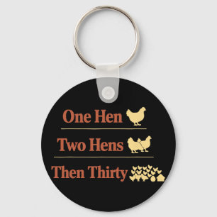 Chicken Math Too Many Chickens Ckyard Poultry Humo Key Ring