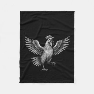 Chicken Meme Caw Funny Sayings Rooster Humor Quote Fleece Blanket