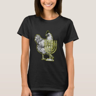 Chicken Menorah Hanukkah Cool Farm Animal Chanukah T-Shirt