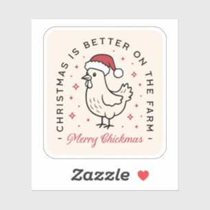 Chicken Merry Christmas funny farm red aesthetic