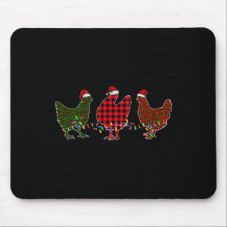 Chicken Merry Christmas Red Green Leopard Plaid Xm Mouse Mat