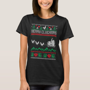 Chicken Merry Cluckmas Ugly Christmas Thanksgiving T-Shirt