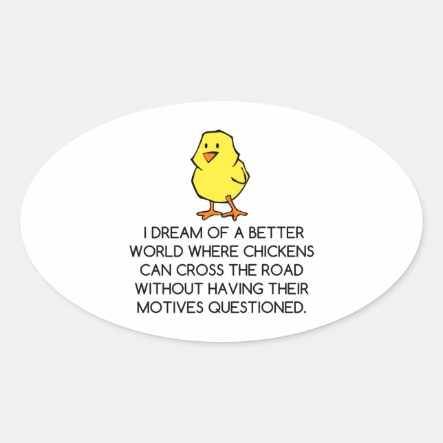 CHICKEN MOTIVES OVAL STICKER (Front)