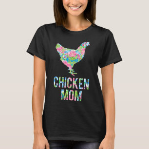 Chicken Mum Colourful Floral Chickens Hen   T-Shirt