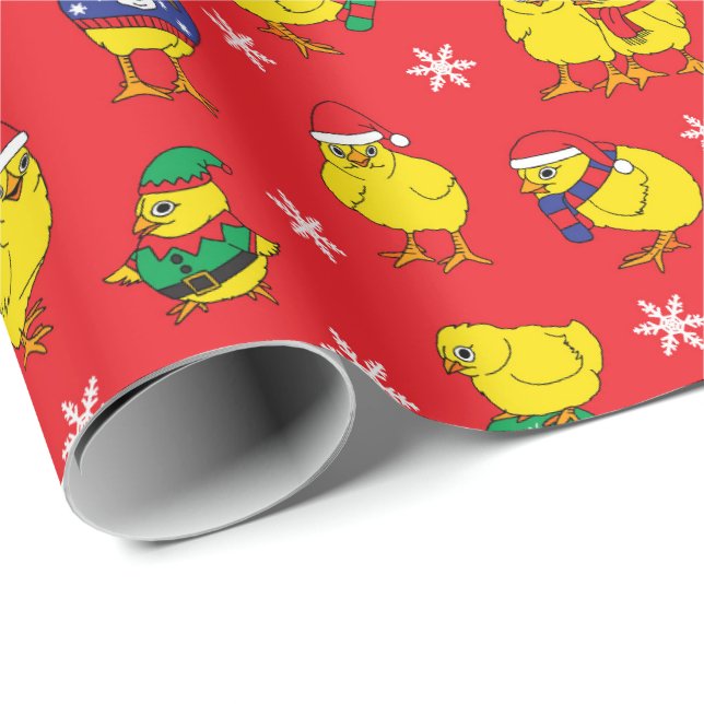 Chicken Mum Cute Christmas Holidays Chicks Wrapping Paper (Roll Corner)