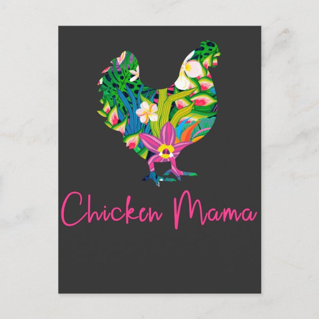 Chicken mum hen peasants farmer woman cute chicken postcard (Front)