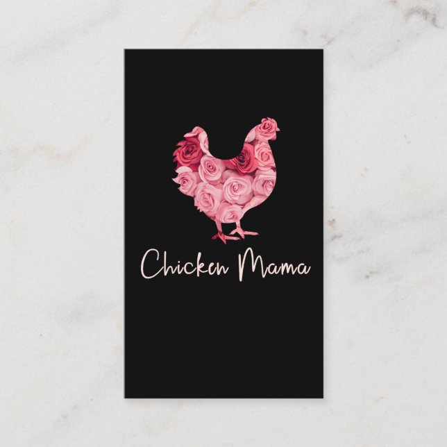 Chicken mum hen peasants roses farmer woman chicke business card (Front)
