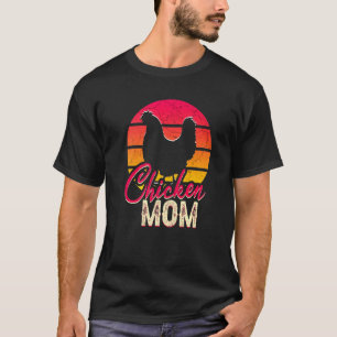 Chicken Mum Retro Vintage Sunset Farmer Mama Hen T-Shirt