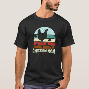 Chicken Mum Retro Vintage Sunset Farmer Mama Hen T-Shirt
