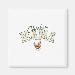 Chicken Mum Vintage Hen Floral Poultry Farming Aes Magnet