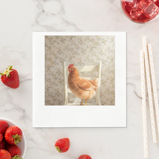 Chicken Napkins | Farmhouse Party Decor (Insitu)