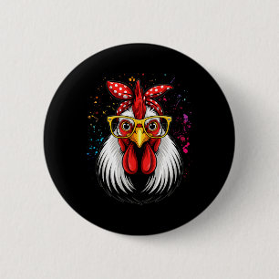 Chicken Ndana Girl - Poultry Owner Rancher Farmer  6 Cm Round Badge