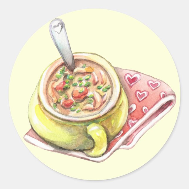 Chicken Noodle Soup Classic Round Sticker (Front)