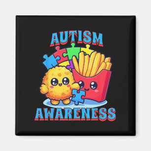 Chicken Nugget And French Fries Autism Awareness Magnet