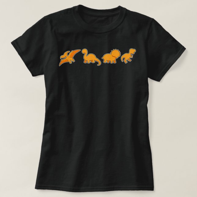 Chicken Nugget Dino Nuggies Fans Fast Food Dinosau T-Shirt (Design Front)